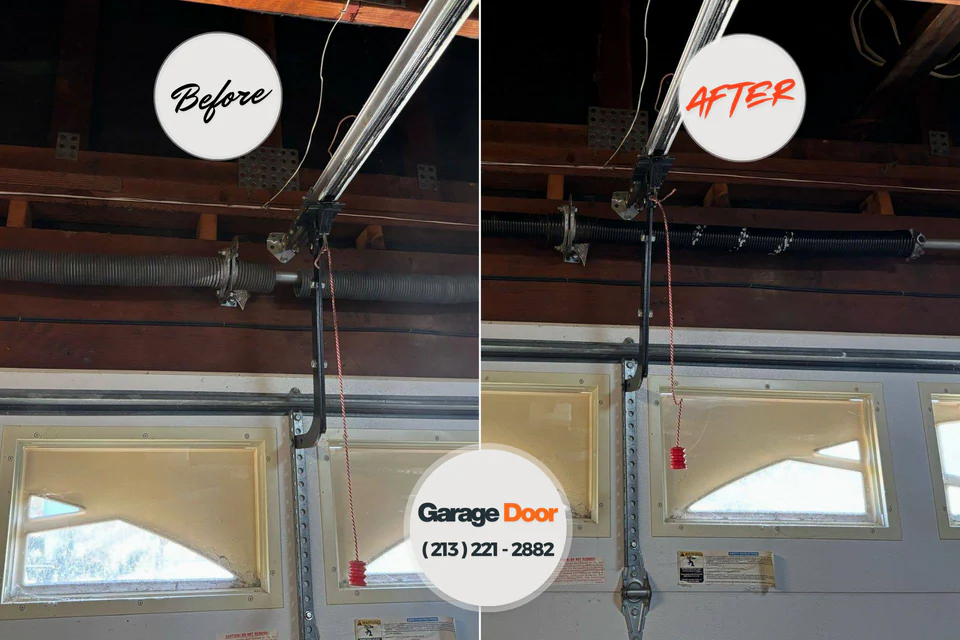 Before and after: garage door repair Central City, NE
